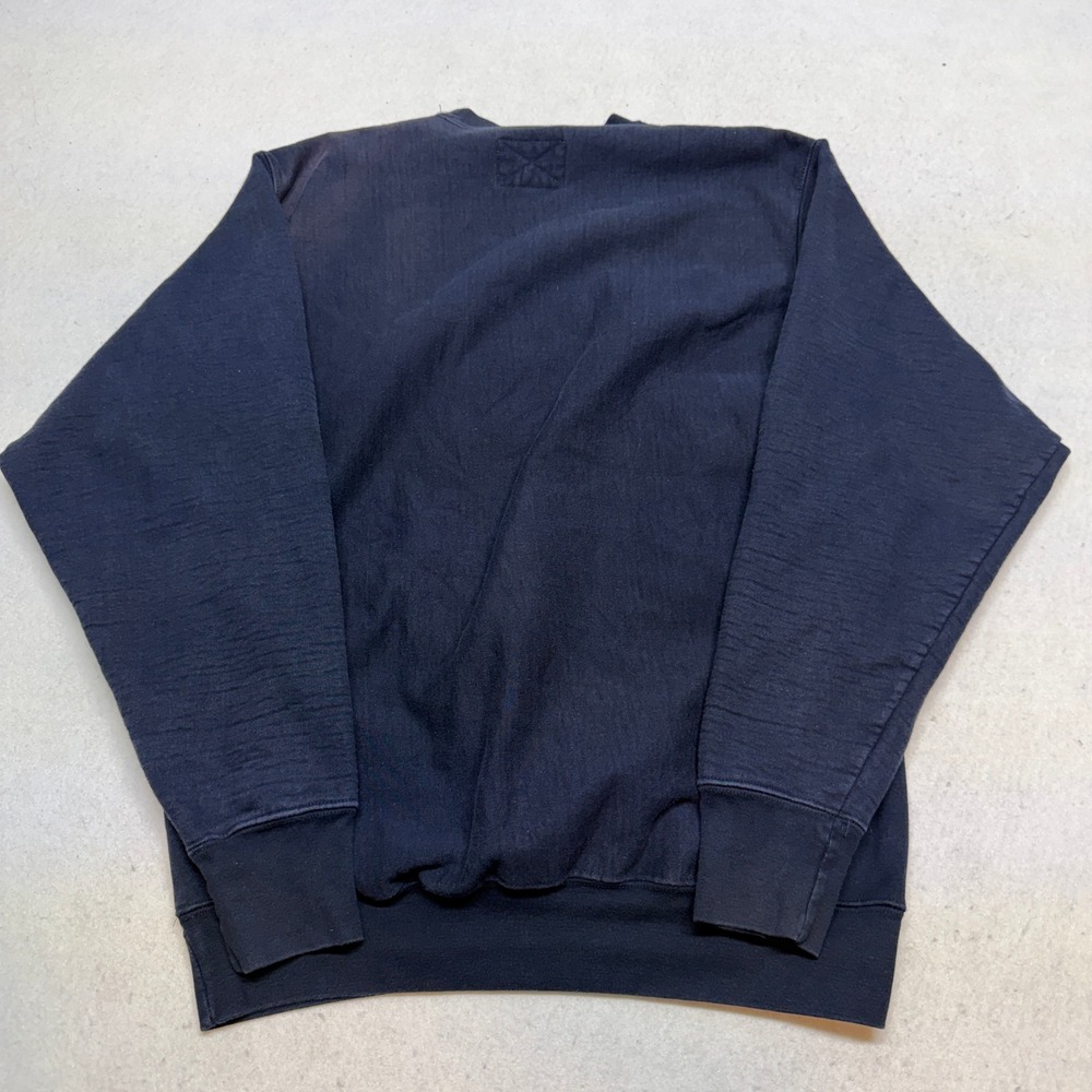 VTG Steve and‎ Barrys Navy Blue Sweatshirt Embroidered Logo Y2K Boxy Fit Mens M - Picture 4 of 10